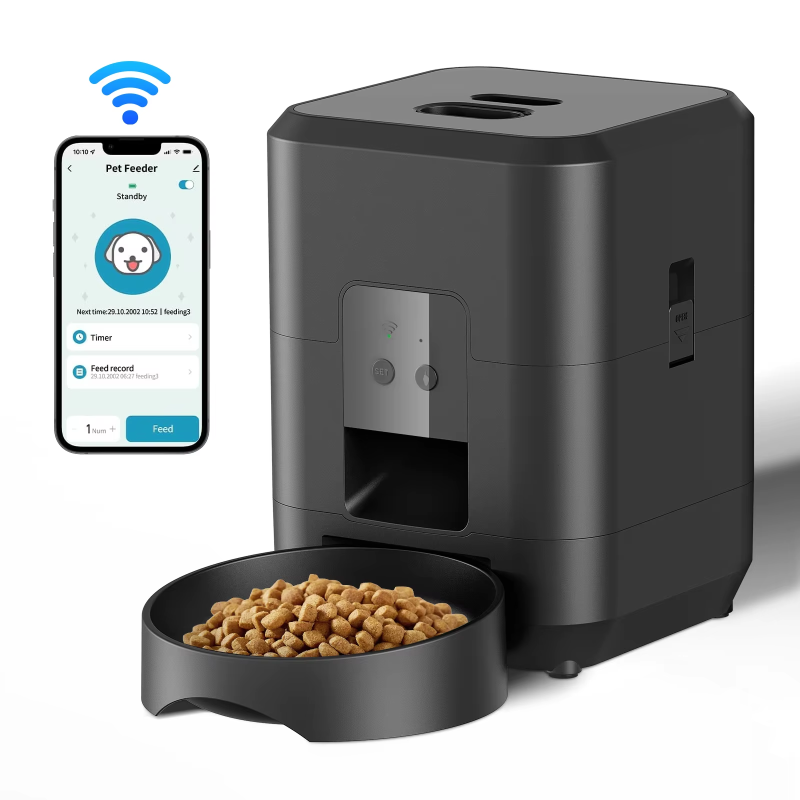 Smart Pet Feeder - product shot with app